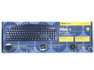 Клавиатура проводная Defender, Atlas, HB-450, мембранная, USB, цвет: чёрный
