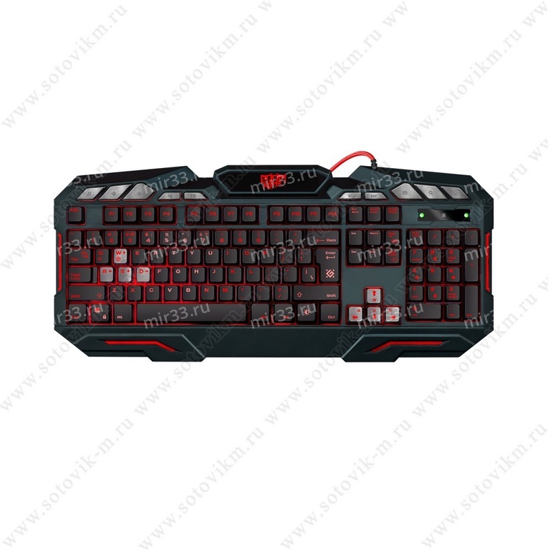 Клавиатура проводная Defender, Doom Keeper, GK-100DL, оптическая, подсветка, USB, цвет: чёрный