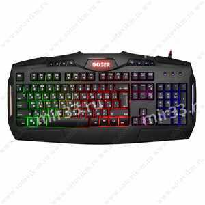 Клавиатура проводная Defender, Goser, GK-772L, оптическая, подсветка RGB, USB, цвет: серый