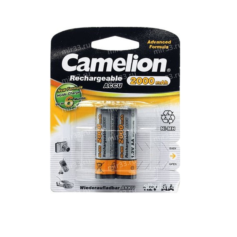 Аккумулятор AA Camelion, HR06-2BL, 2000mAh, (2/24/384)
