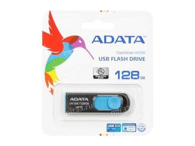 Флеш-накопитель 128Gb A-Data UV128, USB 3.0, пластик, черный