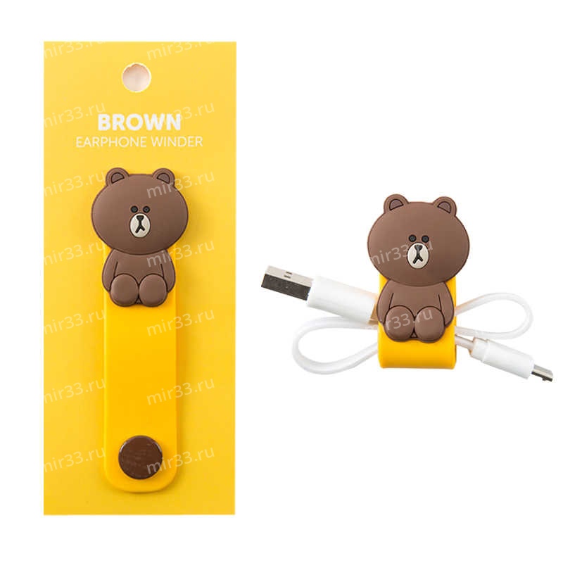 Держатель провода медведь Brown earphone winder