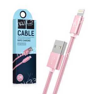 Кабель USB - микро USB HOCO X2, 1.0м, круглый, 2.1A, ткань, цвет: розовый
