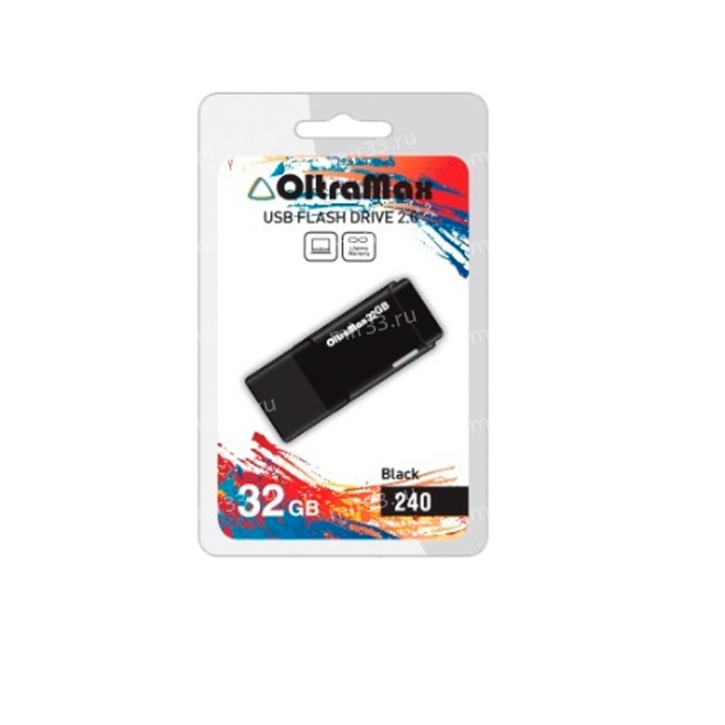 Флеш-накопитель 32Gb OltraMax 240, USB 2.0, пластик, чёрный