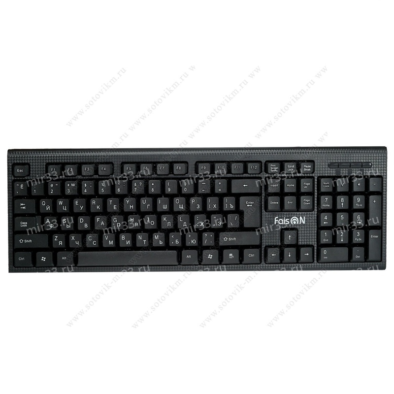 Клавиатура проводная FaisON, Classic, KB311, USB, цвет: чёрный
