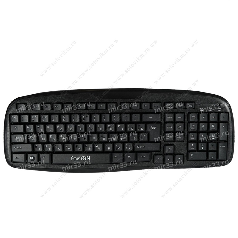 Клавиатура проводная FaisON, Easy, KB111, мембранная, USB, цвет: чёрный
