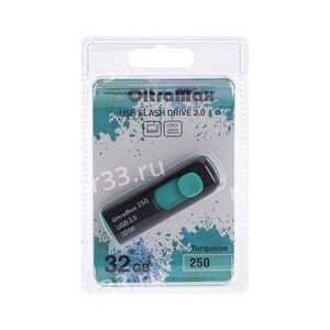 Флеш-накопитель 32Gb OltraMax 250, USB 2.0, пластик, бирюзовый
