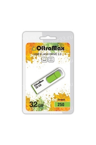 Флеш-накопитель 32Gb OltraMax 250, USB 2.0, пластик, зелёный