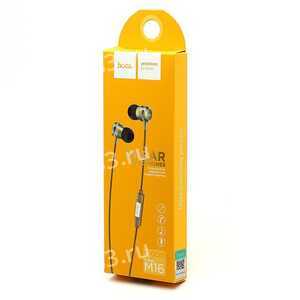 Наушники внутриканальные HOCO M16, Ling Sound, микрофон, кабель 1.2м, цвет: золотой