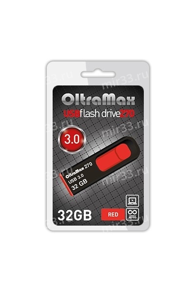 Флеш-накопитель 32Gb OltraMax 270, USB 3.0, пластик, красный