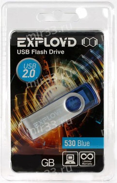 Флеш-накопитель 16Gb Exployd 530, USB 2.0, пластик, синий