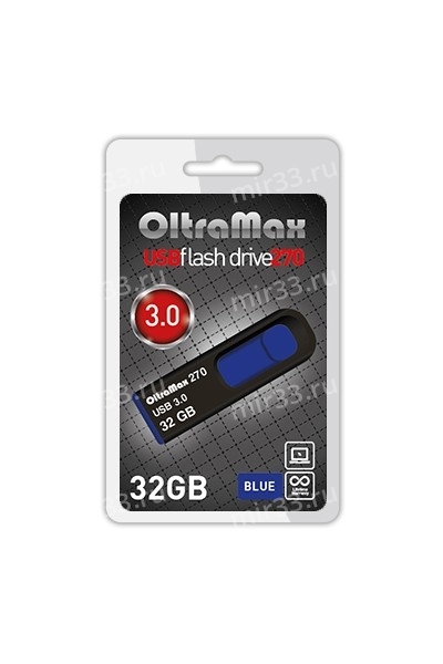 Флеш-накопитель 32Gb OltraMax 270, USB 3.0, пластик, синий