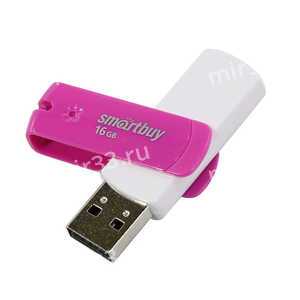 Флеш-накопитель 16Gb SmartBuy Diamond, USB 2.0, пластик, розовый