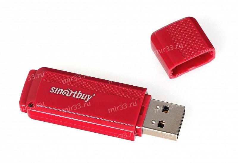 Флеш-накопитель 16Gb SmartBuy Dock, USB 2.0, пластик, красный