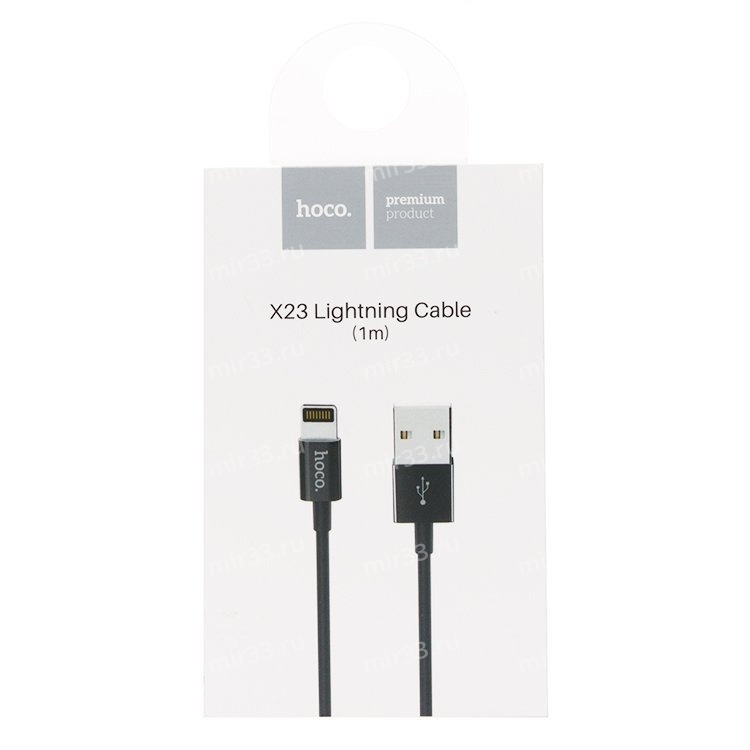 Кабель USB - микро USB HOCO X23 Skilled, 1.0м, круглый, 2.1A, силикон, цвет: чёрный