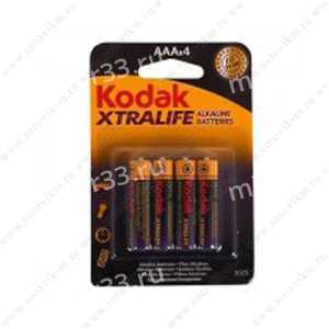Батарейка AAA Kodak LR03-4BL XTralife, 1.5В, (4/40/200)