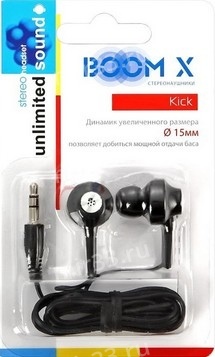 Гарнитура стерео для  MP3/iPod джек 3,5 BoomX Metal