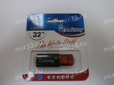 Флеш-накопитель 32Gb SmartBuy Click, USB 2.0, пластик, чёрный
