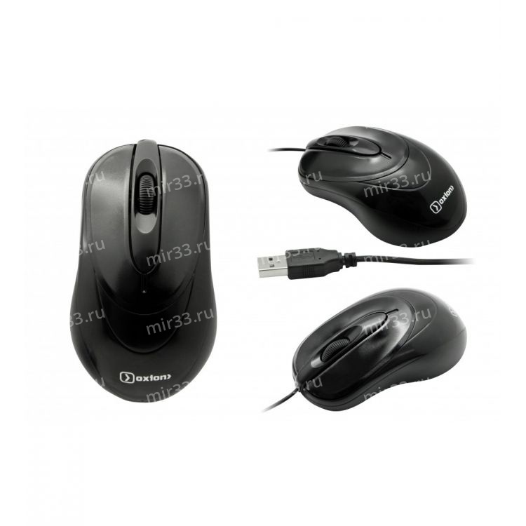 OXION мышь OMS-002BK USB чёрная 3 кнопки 1000dpi