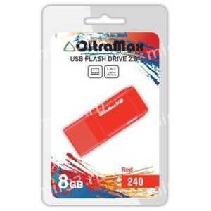 Флеш-накопитель 8Gb OltraMax 240, USB 2.0, пластик, красный