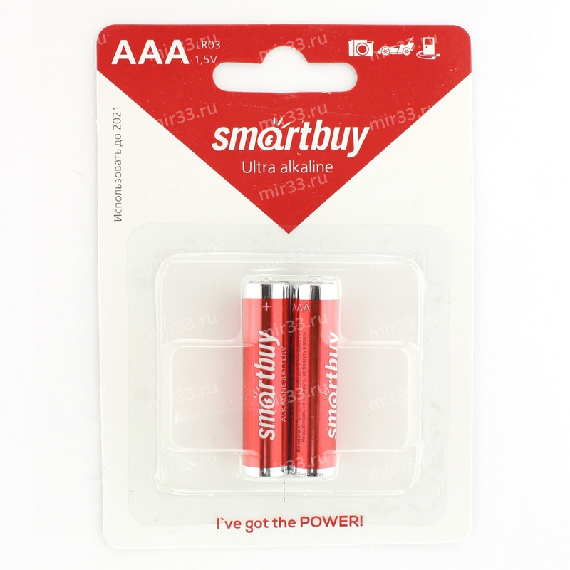 Батарейка AAA SmartBuy LR03-2BL ONE ECO, 1.5В, (2/24/480)