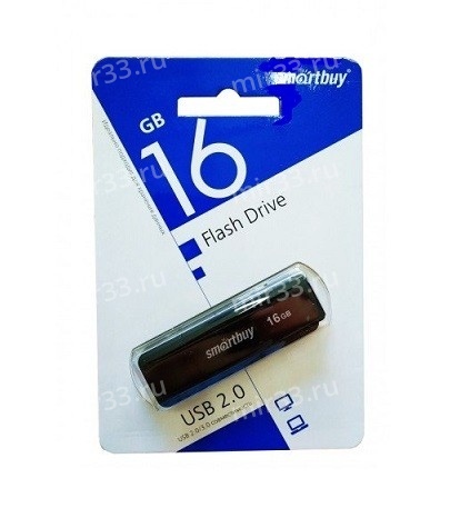 Флеш-накопитель 16Gb SmartBuy LM05, USB 2.0, пластик, чёрный