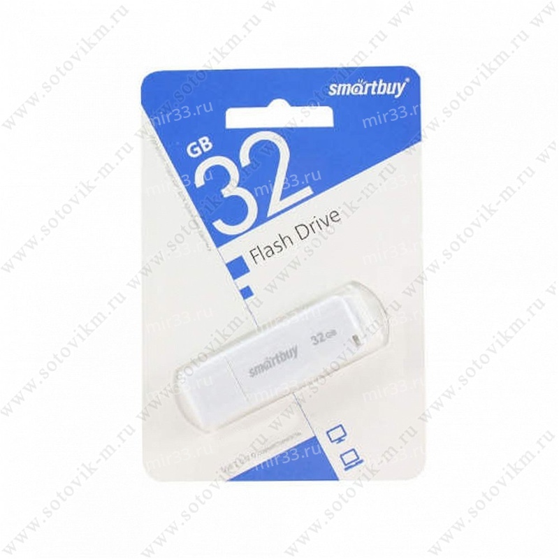 Флеш-накопитель 16Gb SmartBuy LM05, USB 3.0, пластик, белый