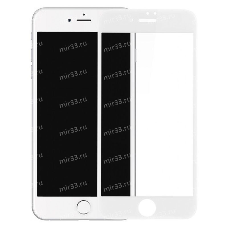 Стекло защитное для iPhone 7/8, цвет: белый в техпаке