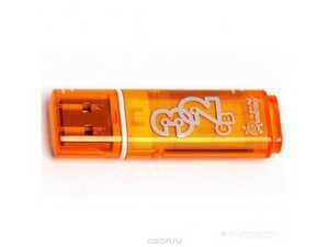 Флеш-накопитель 32Gb SmartBuy Glossy series, USB 2.0, пластик, оранжевый