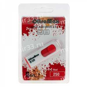 Флеш-накопитель 8Gb OltraMax 250, USB 2.0, пластик, красный