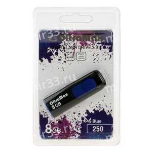 Флеш-накопитель 8Gb OltraMax 250, USB 2.0, пластик, синий