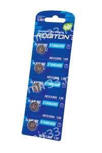 Элемент питания ROBITON STANDARD R-AG12-0-BL5 (0% Hg) AG12 LR43 386 186 МЦ-1142 BL5