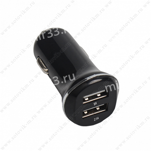 Блок питания автомобильный 2 USB Exployd, EX-Z-411, Classic, 3100mA, пластик, цвет: чёрный
