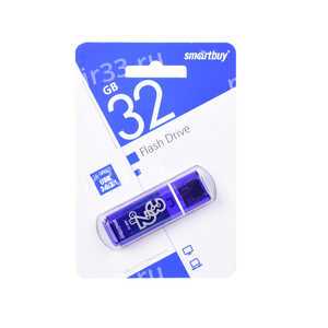 Флеш-накопитель 32Gb SmartBuy Glossy series, USB 3.0, пластик, синий