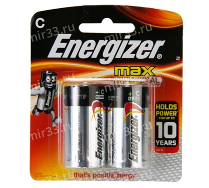 Батарейка C Energizer LR14-2BL Max, 1.5В, (2/24)