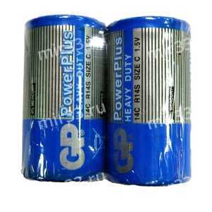 Батарейка C GP R14-2P Power Plus, 1.5В, цвет: синий, (2/24/480)