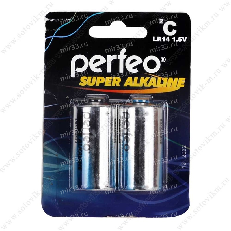 Батарейка C Perfeo LR14-2BL, Super alkaline, (2/20/160)