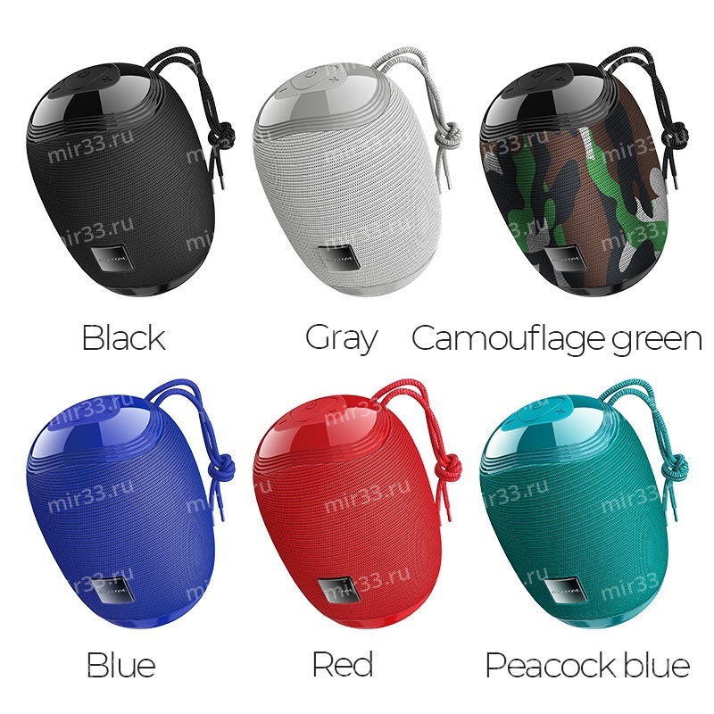 Колонка портативная Borofone, BR6, Miraculous, пластик, Bluetooth, microSD, AUX, цвет: серый