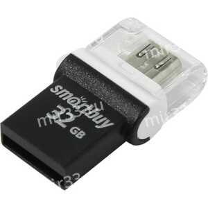Флеш-накопитель 32Gb SmartBuy POKO series, USB 2.0, пластик, OTG, чёрный