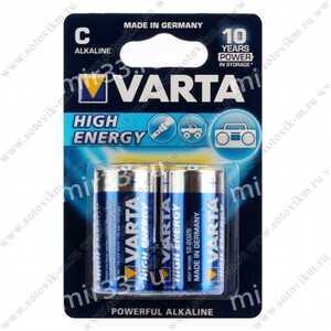 Батарейка C Varta LR14-2BL LONGLIFE Power, 1.5В, (2/20/200)