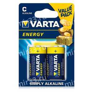 Батарейка C Varta LR14-2BL ENERGY, 1.5В, (2/20/200)