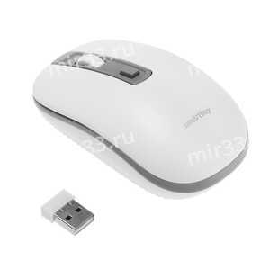 Мышь беспроводная SmartBuy, 359AG, 1600 DPI, оптическая, USB, 3 кнопки, цвет: белый, с серой встав