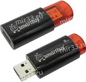 Флеш-накопитель 8Gb SmartBuy Click, USB 2.0, пластик, чёрный