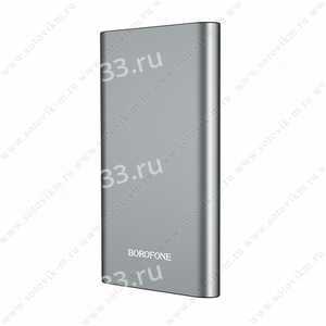 Аккумулятор внешний Borofone BT19A, Universal, 15000mAh, металл, 2 USB выхода, 2.0A, цвет: серый