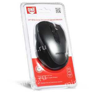 Мышь беспроводная SmartBuy, 602AG, 1600 DPI, оптическая, USB, 6 кнопок, цвет: серый, с чёрной вставк