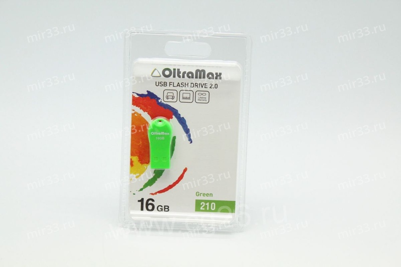 Флеш-накопитель 16Gb OltraMax 210, USB 2.0, пластик, зелёный