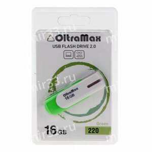 Флеш-накопитель 16Gb OltraMax 220, USB 2.0, пластик, зеленый