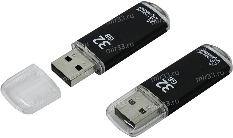 Флеш-накопитель 32Gb SmartBuy V-Cut, USB 2.0, пластик, чёрный
