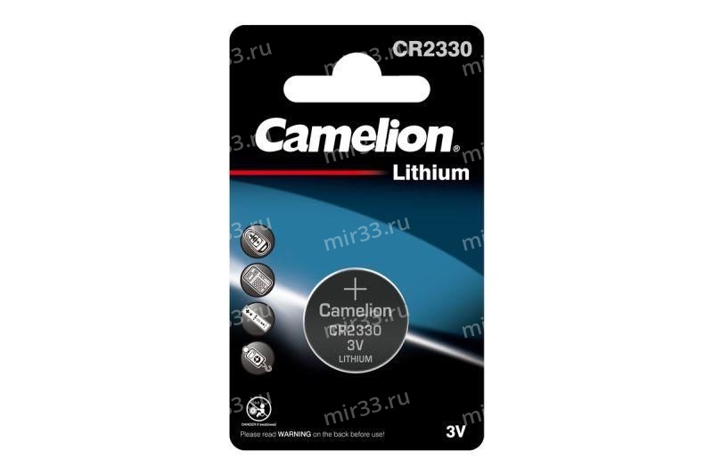 Батарейка Camelion CR2330-1BL, 3В, Li, (1/10/1800)