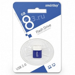 Флеш-накопитель 8Gb SmartBuy LARA, USB 2.0, пластик, синий